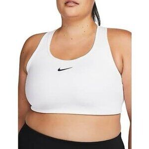 Nike Womens Swoosh Medium-Support Padded Sports Bra​ Plus Sz 2X White DH3384-100